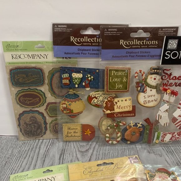Christmas Sticker Lot Crafts Scrapbooking Junk Journal Supplies - Picture 2 of 11